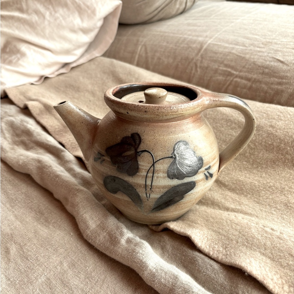 Vintage Rockdale Union Stoneware Salt Glaze Teapot